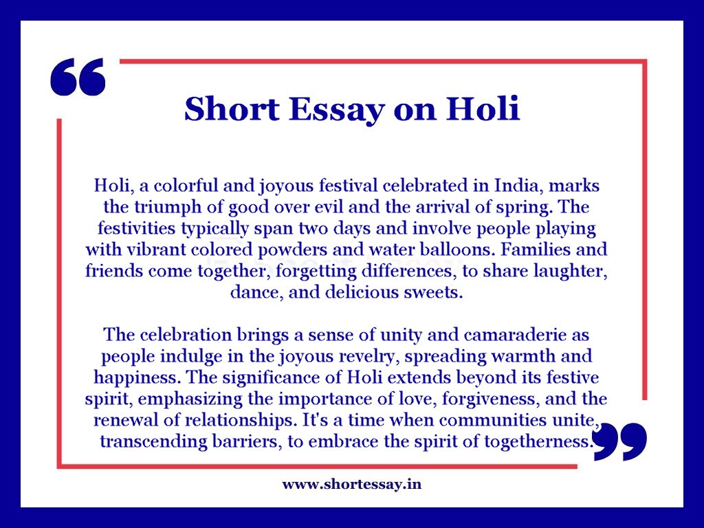Holi Short Essay in 300 words