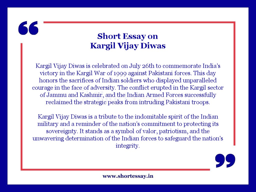 Kargil Vijay Diwas Short Essay