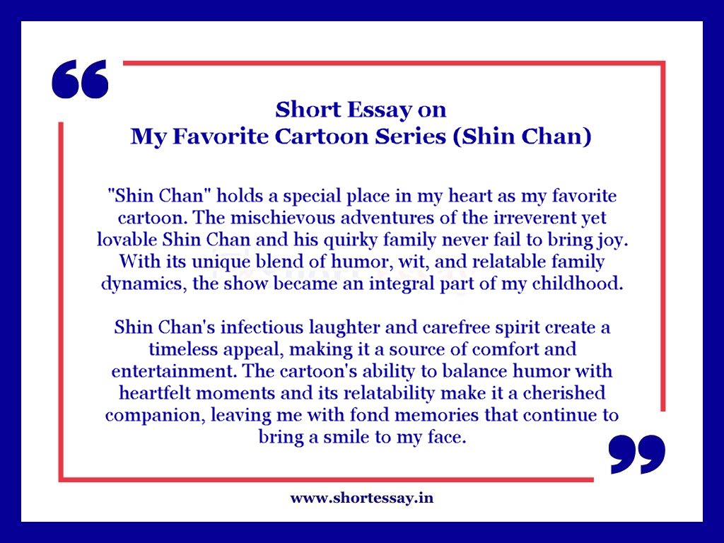 My Favorite Cartoon Series Essay for Class 12 (Shin Chan)