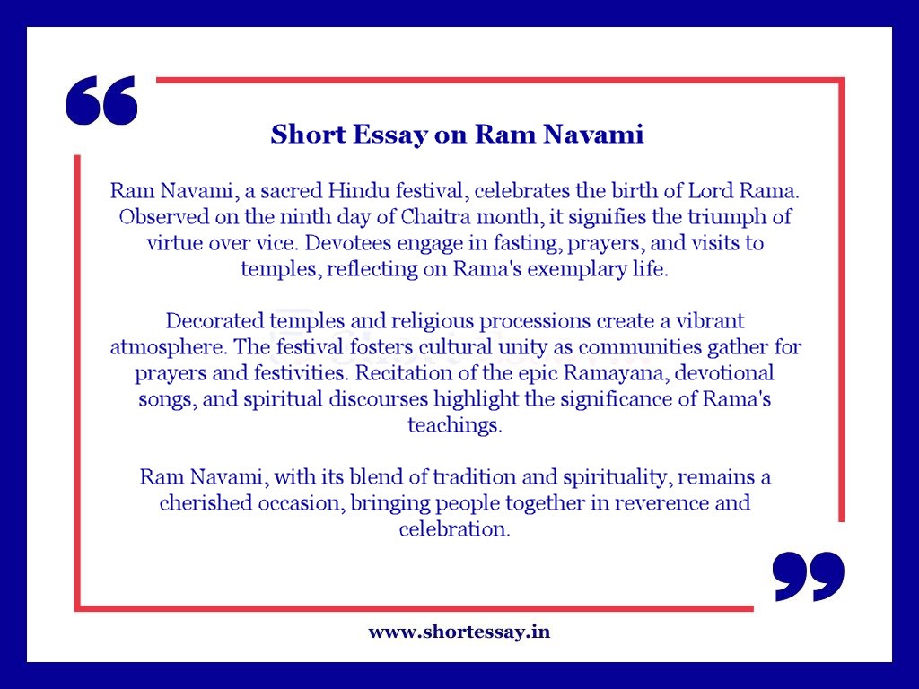 Ram Navami Short Essay in 100 Words