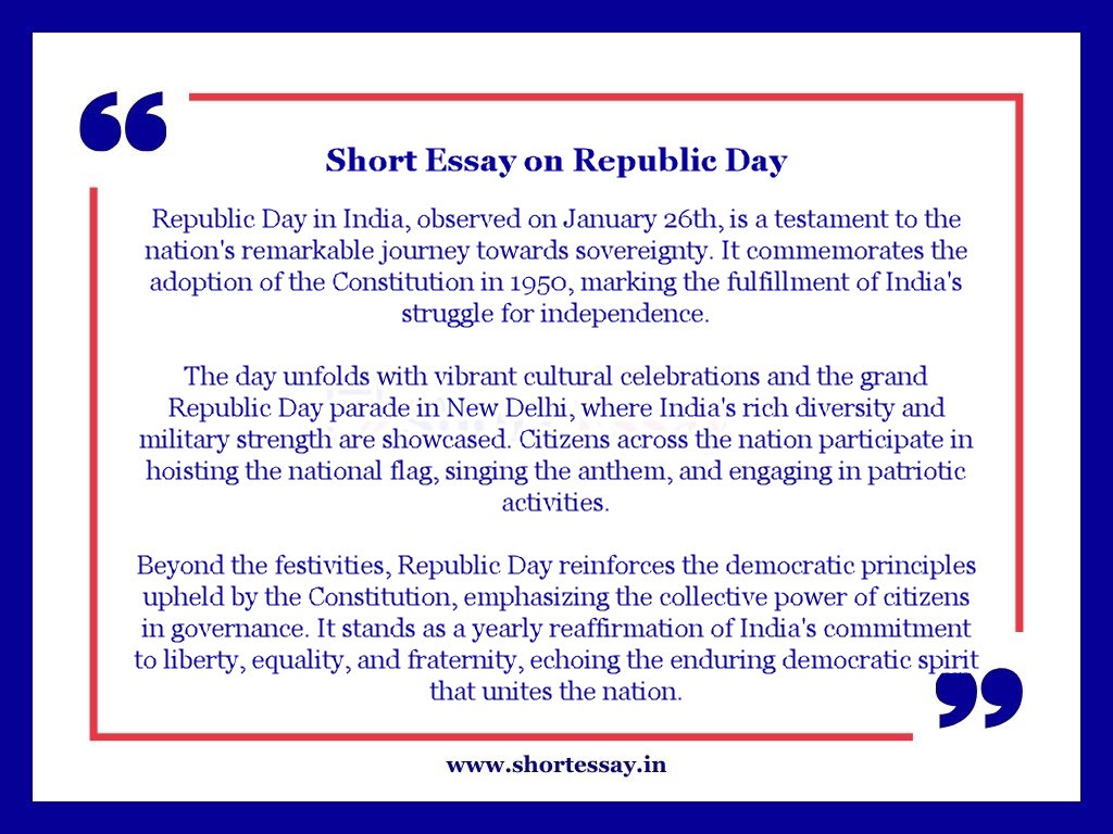 Republic Day Essay in 100 Words