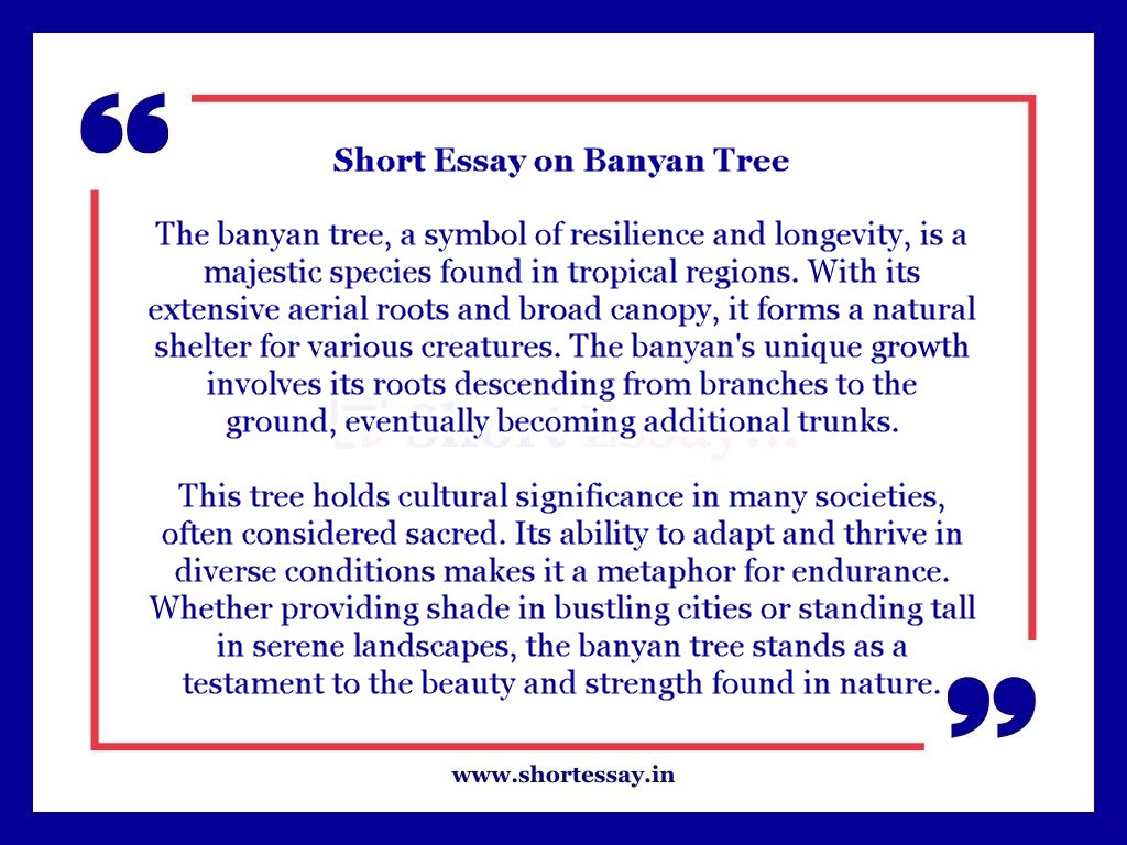 Short Essay on Banyan Tree in 100 Words