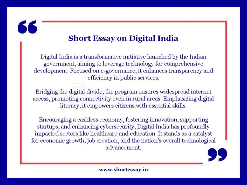 Short Essay on Digital India