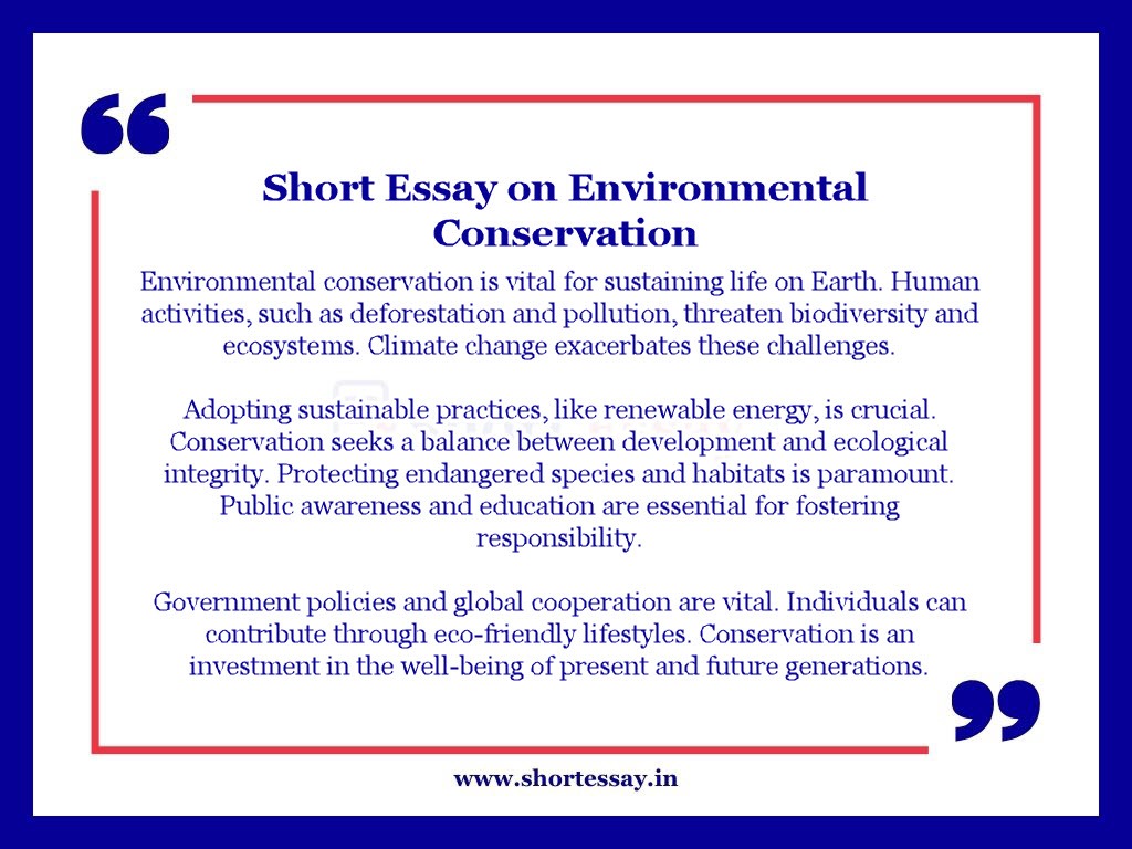 Short Essay on Environmental Conservation in English - 100 Words