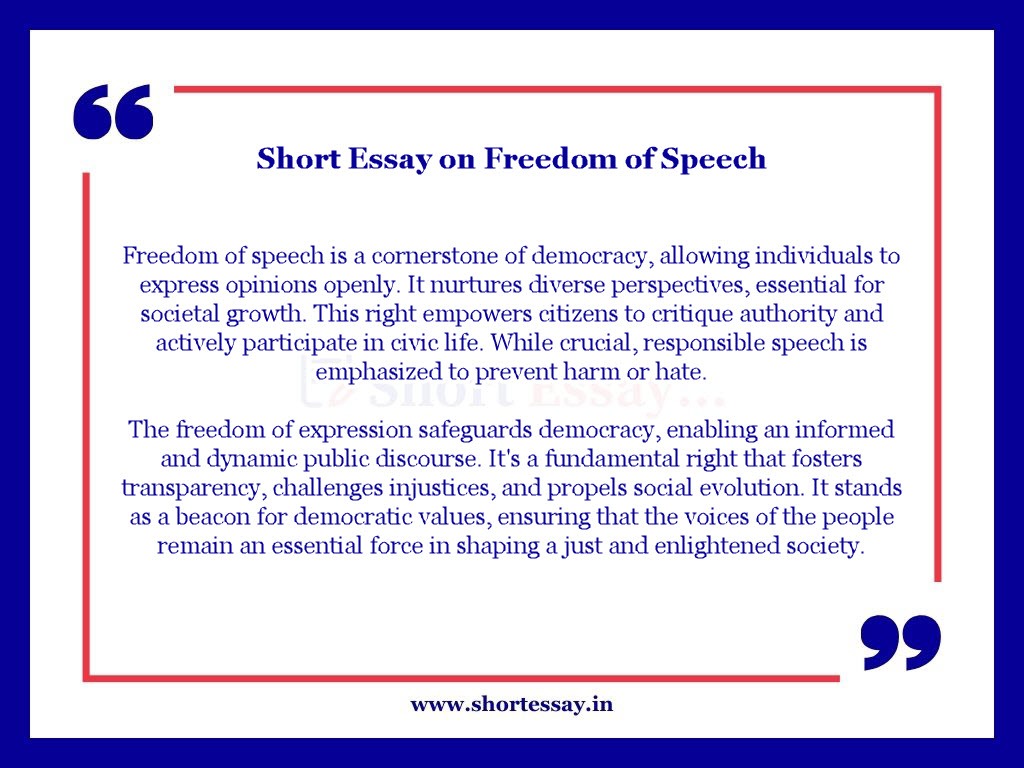 Short Essay on Freedom of Speech in English - 100 Words