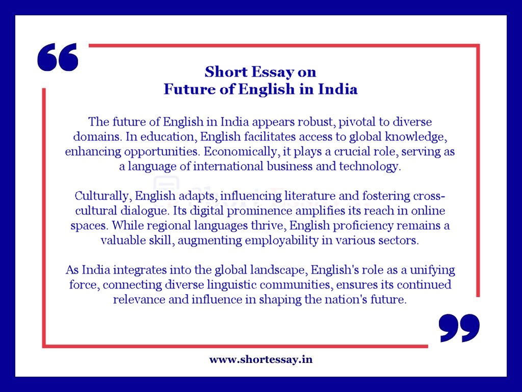 Short Essay on Future of English in India