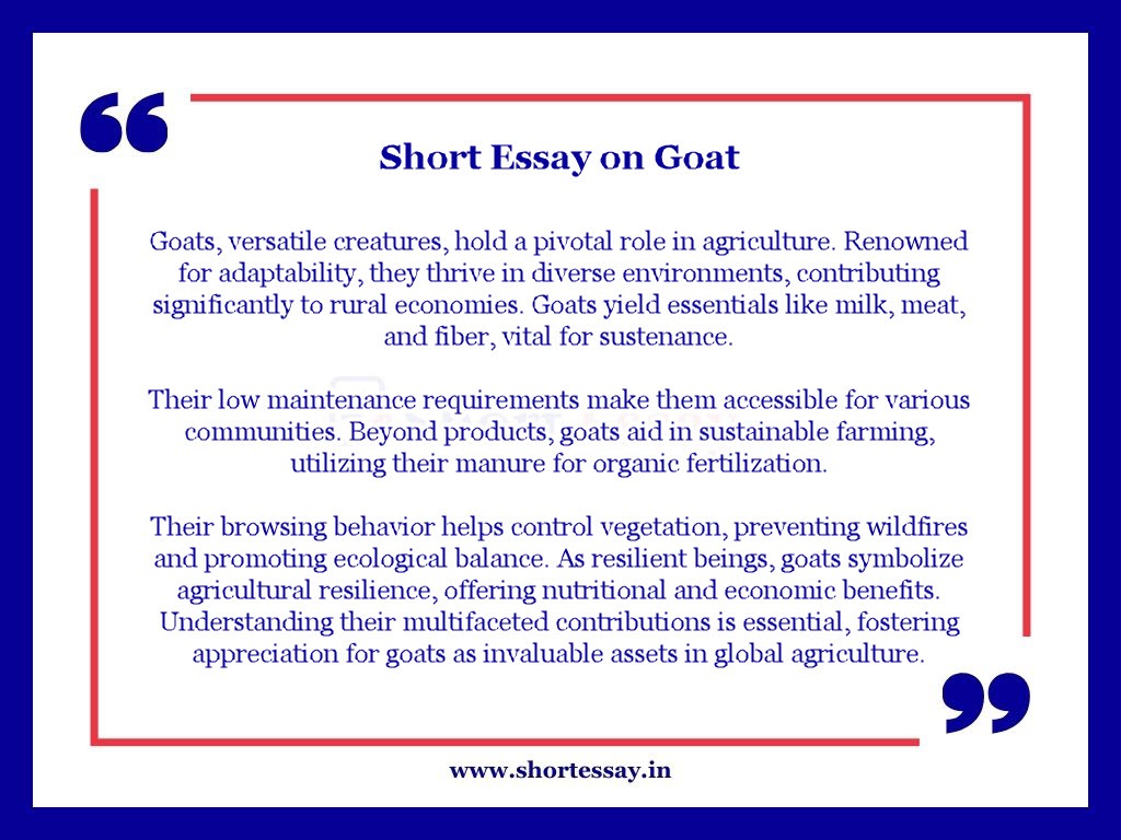 Short Essay on Goat in English