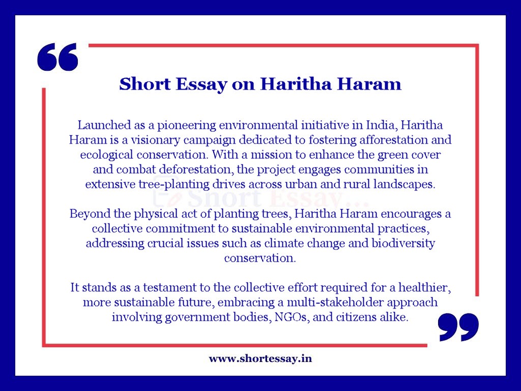 Short Essay on Haritha Haram in 100 Words