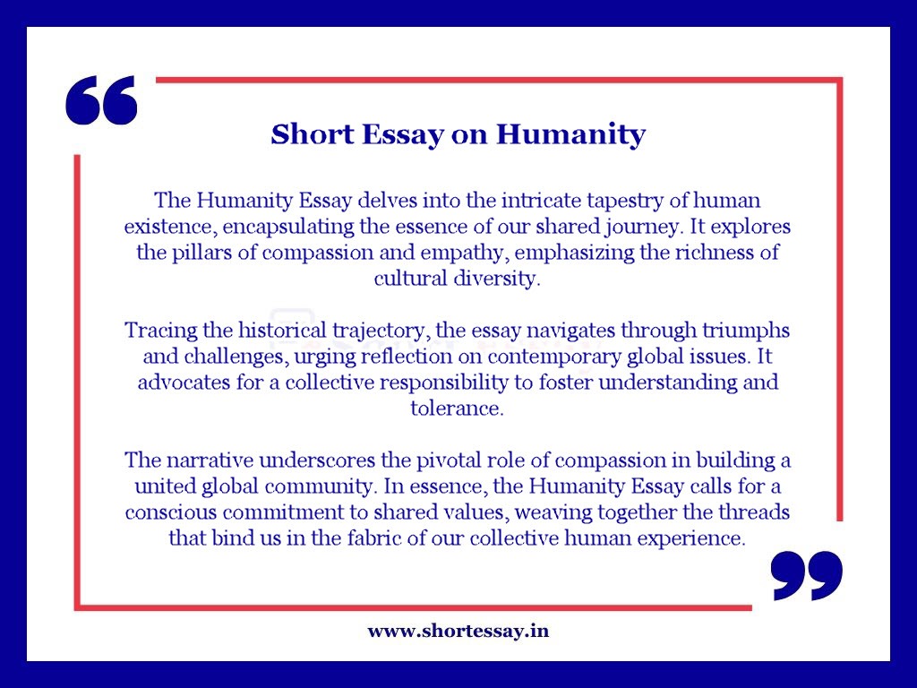 Short Essay on Humanity