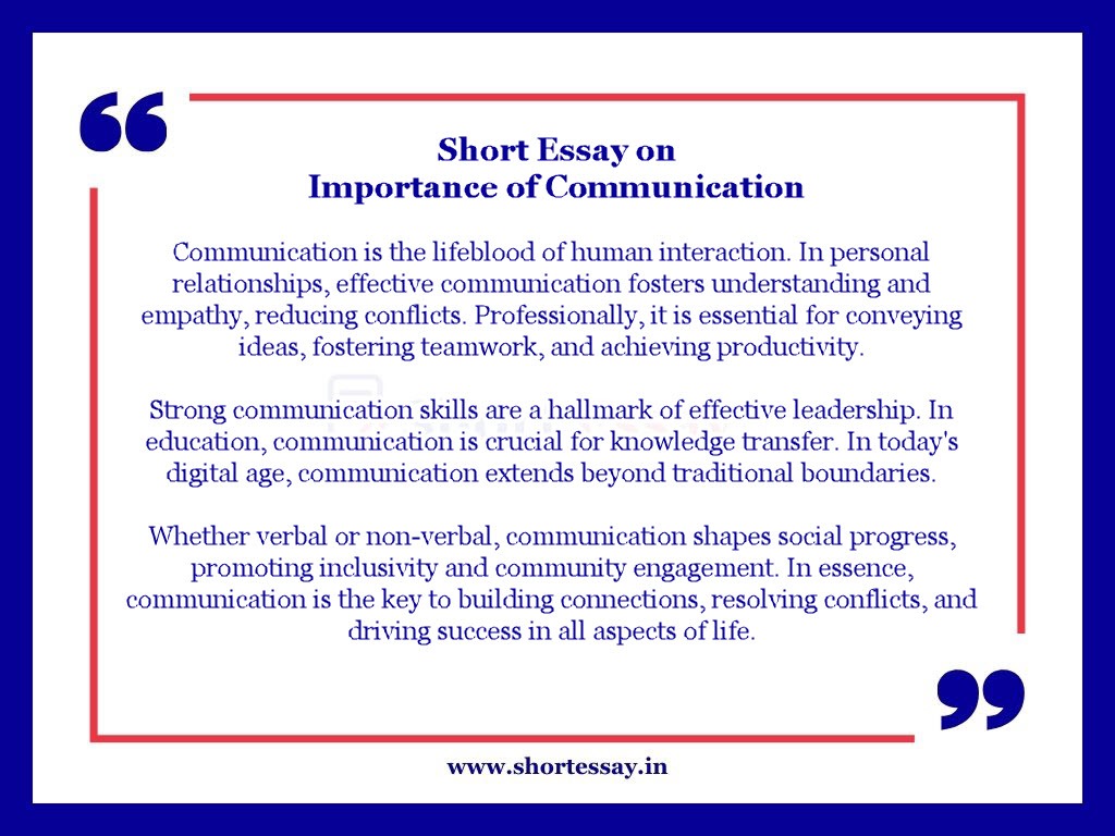 Short Essay on Importance of Communication in 100 Words