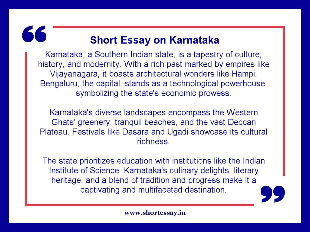 Short Essay on Karnataka in 100 Words