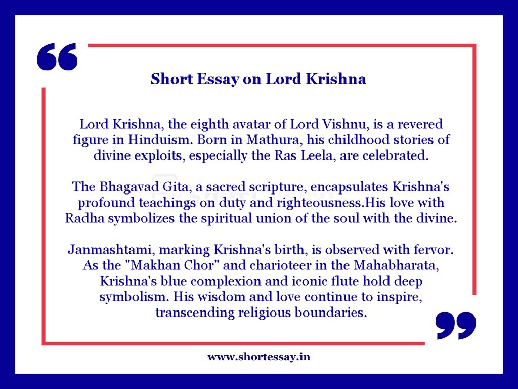 Short Essay on Lord Krishna