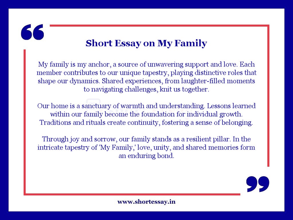 Short Essay on My Family in 100 Words