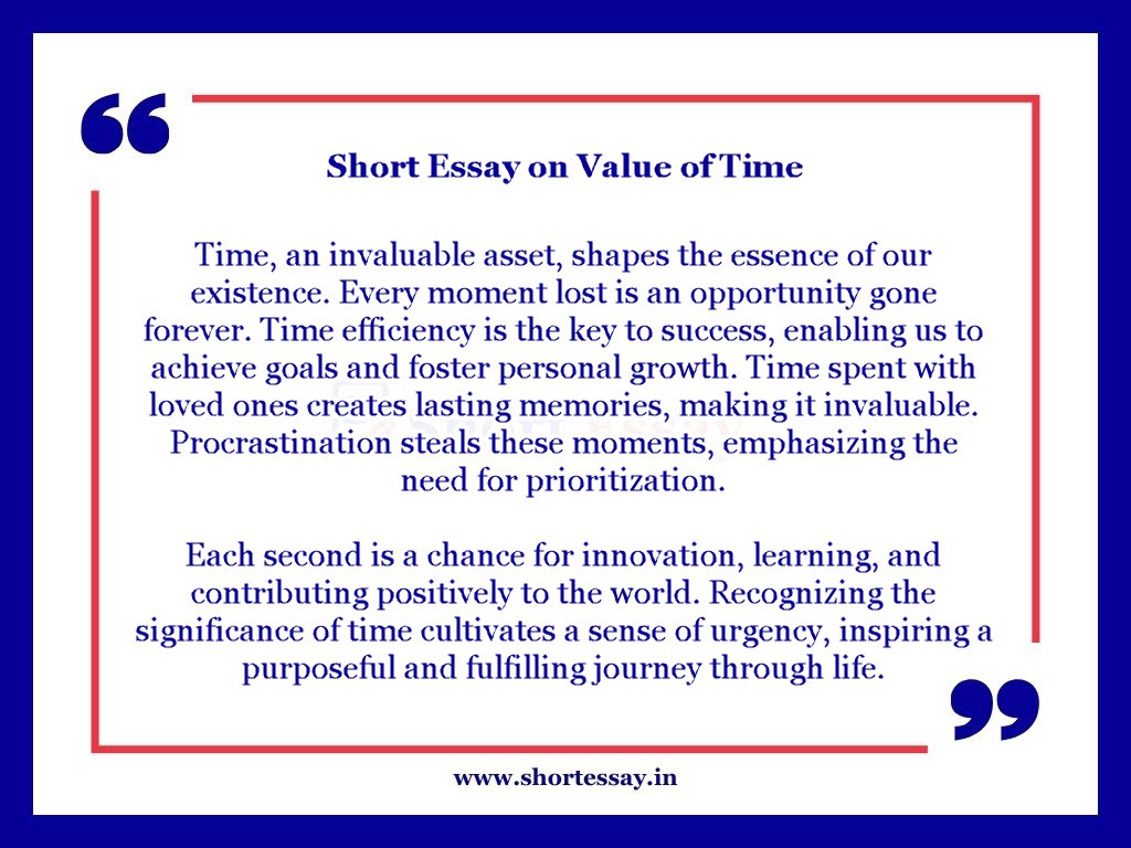 Short Essay on Value of Time