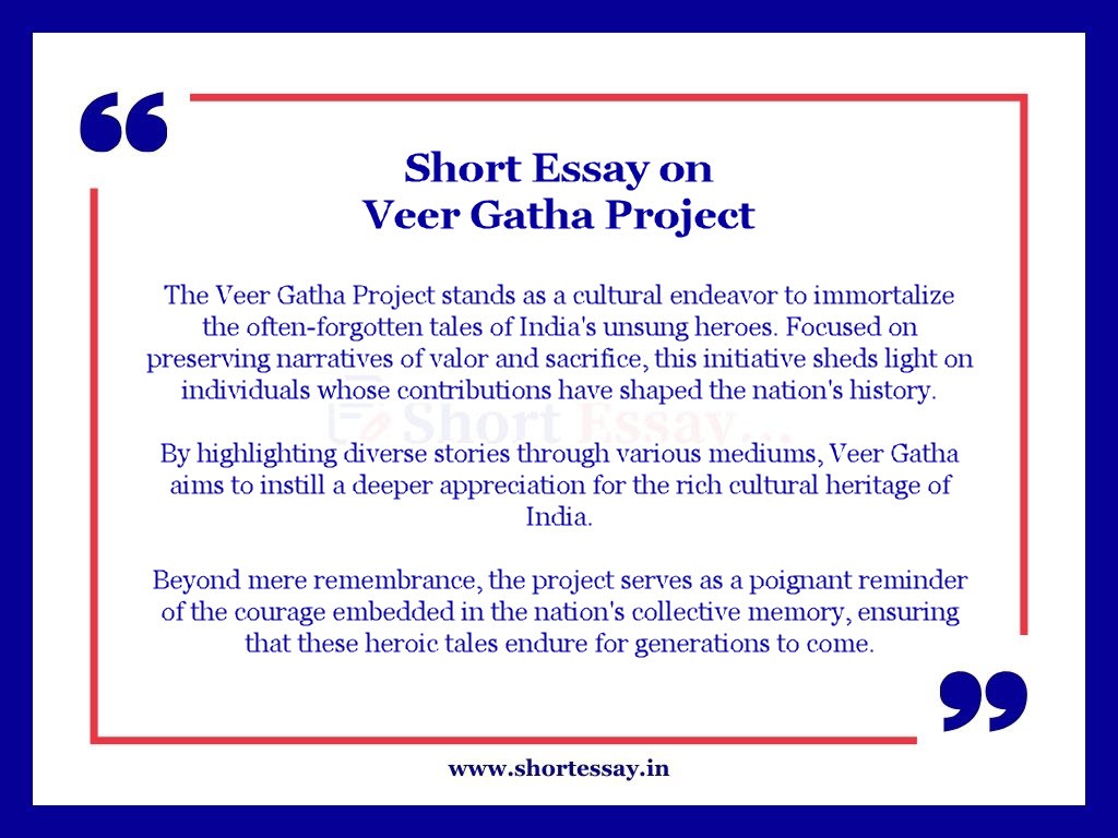 Short Essay on Veer Gatha Project in 100 Words