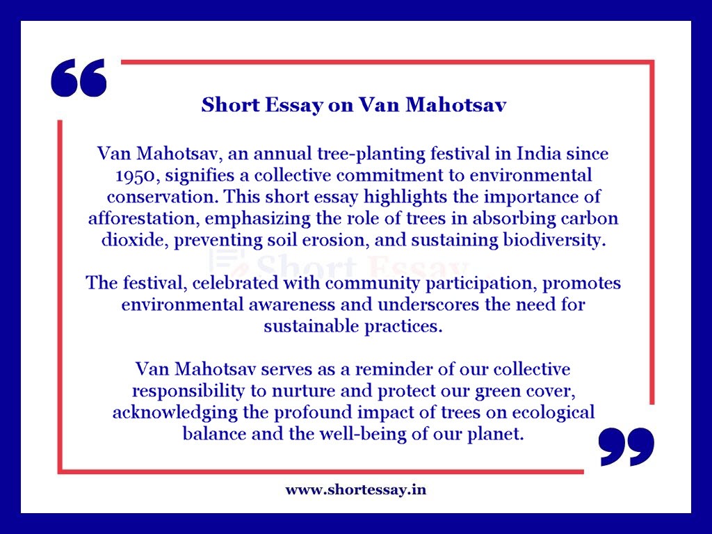 Van Mahotsav Essay in 100 Words