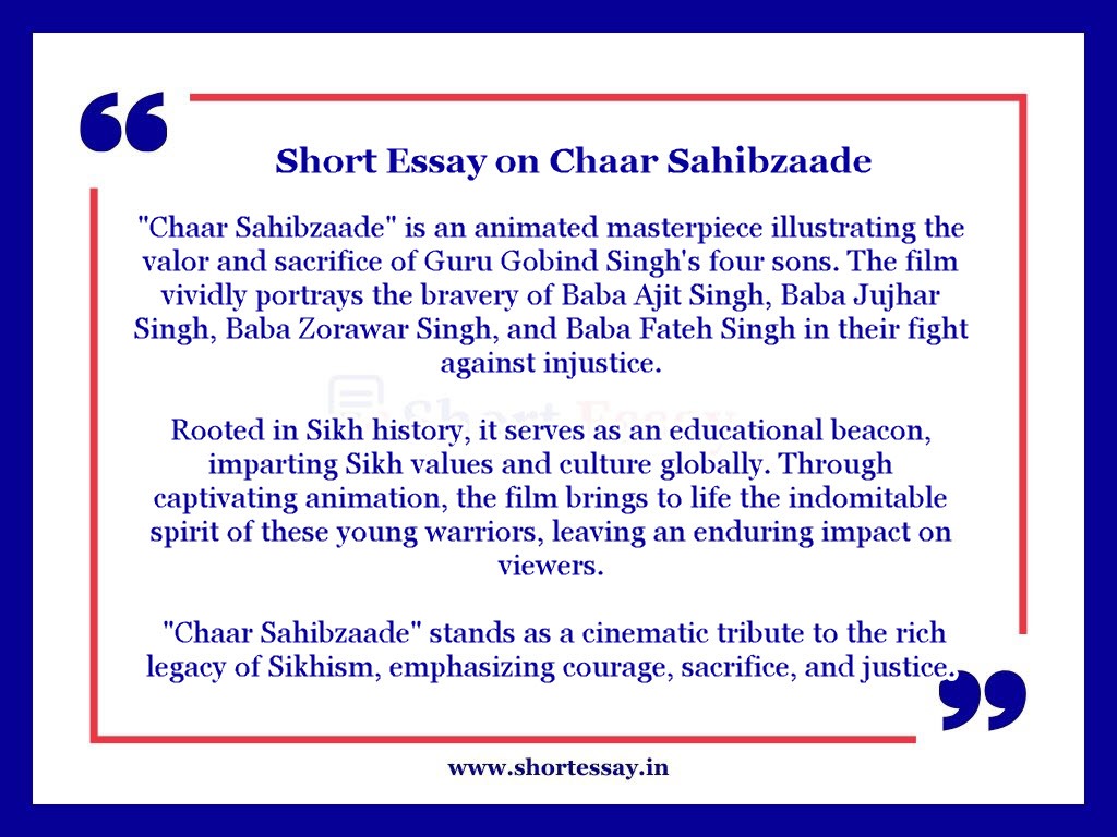 Short Essay on Chaar-Sahibzaade